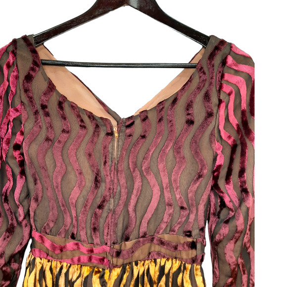 Vintage Ruben Panis| Jewel Tone Velvet Ombre Cocktail Dress - Picture 4 of 9